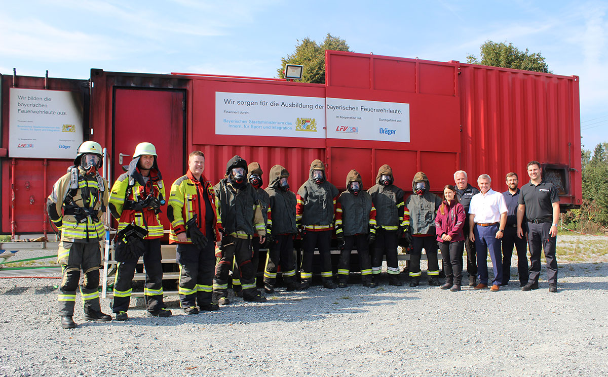 Landkreis-Feuerwehren nutzen Brandübungscontainer zur Atemschutz-Ausbildung