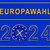 Europawahl 2024 Schriftzug auf blauem Hintergrund