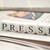 Wort Presse auf Würfeln abgebildet