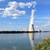 Stausee mit Kernkraftwerk