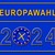 Europawahl 2024 Schriftzug auf blauem Hintergrund