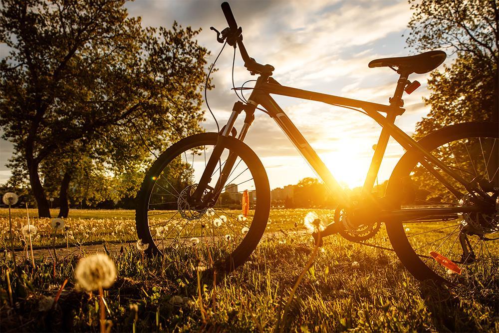 Fahrrad im Sonnenuntergang