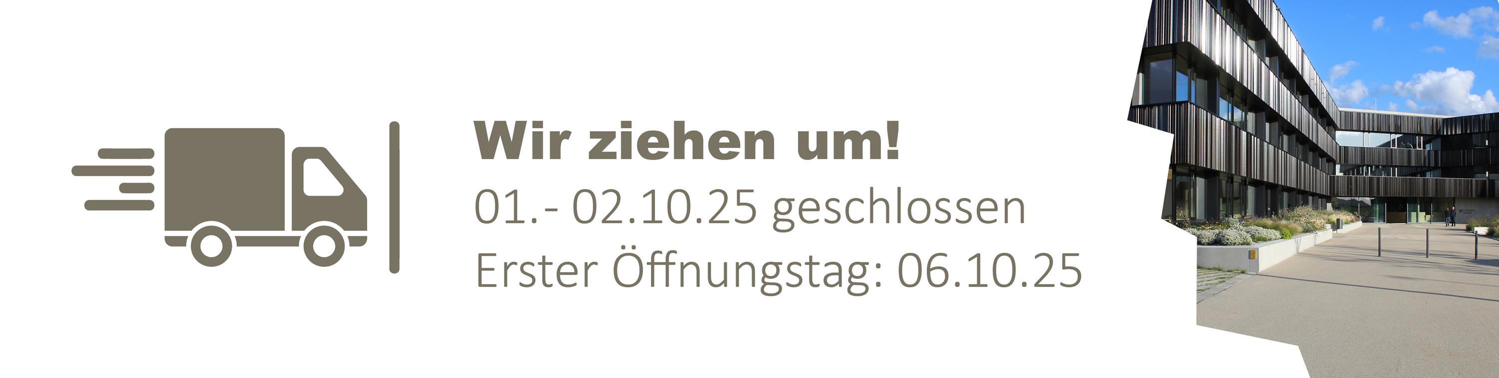 Umzugshinweis 01.10. - 02.10.25