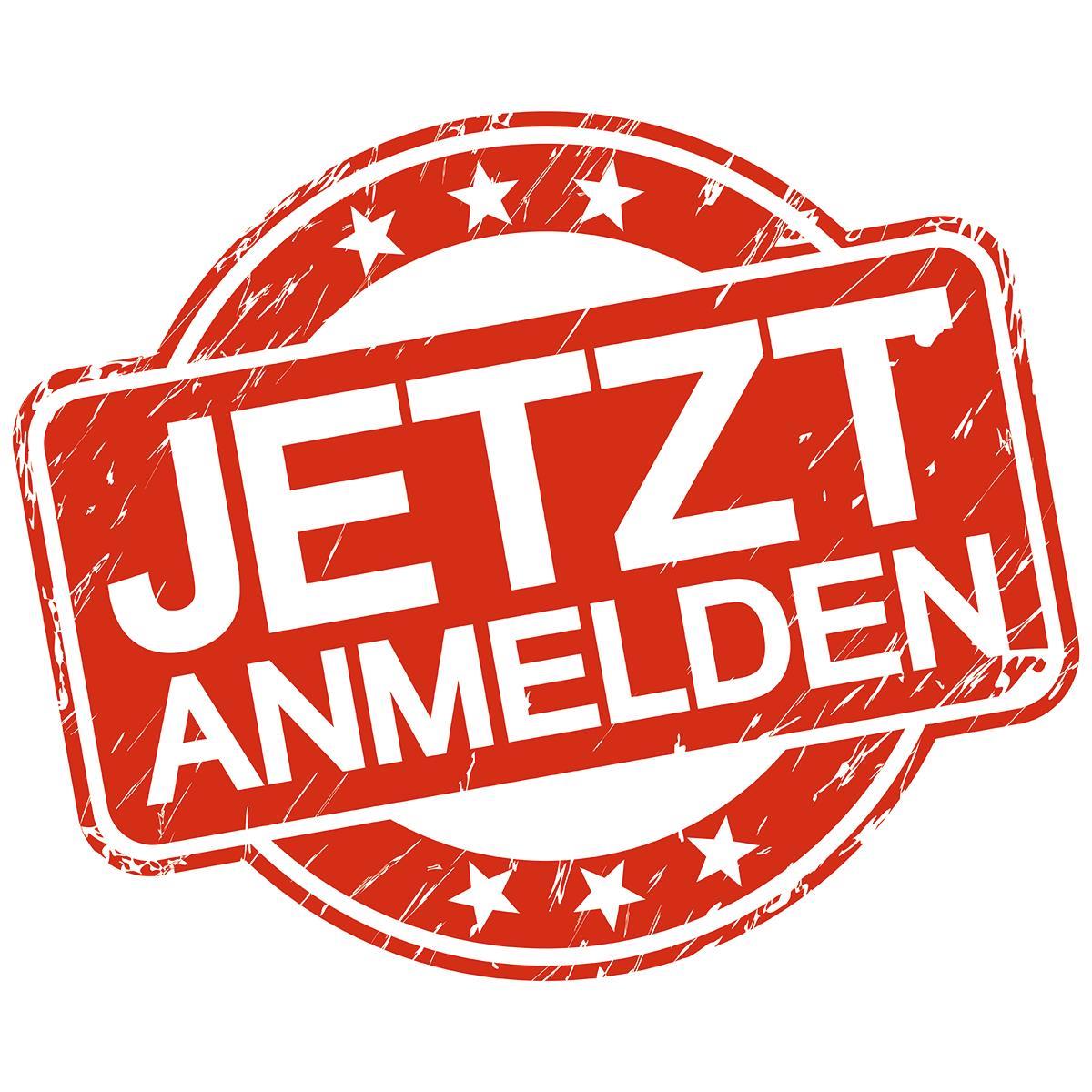 Jetzt anmelden - Schriftzug